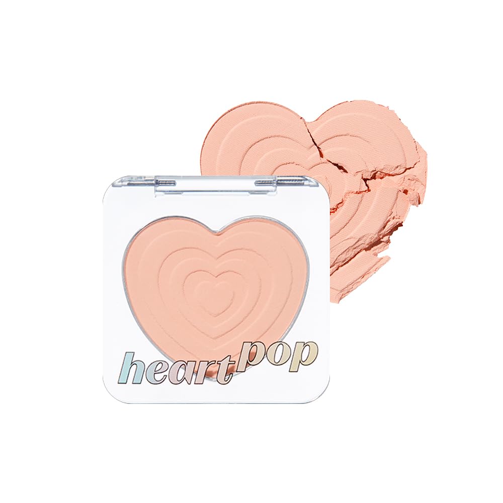 ETUDE Heart Pop Blush, Cool Berry Cheek Color, Natural Highlight & Glossy Finish, Lightweight Formula, Compact 0.2 oz – Squeeze Berry