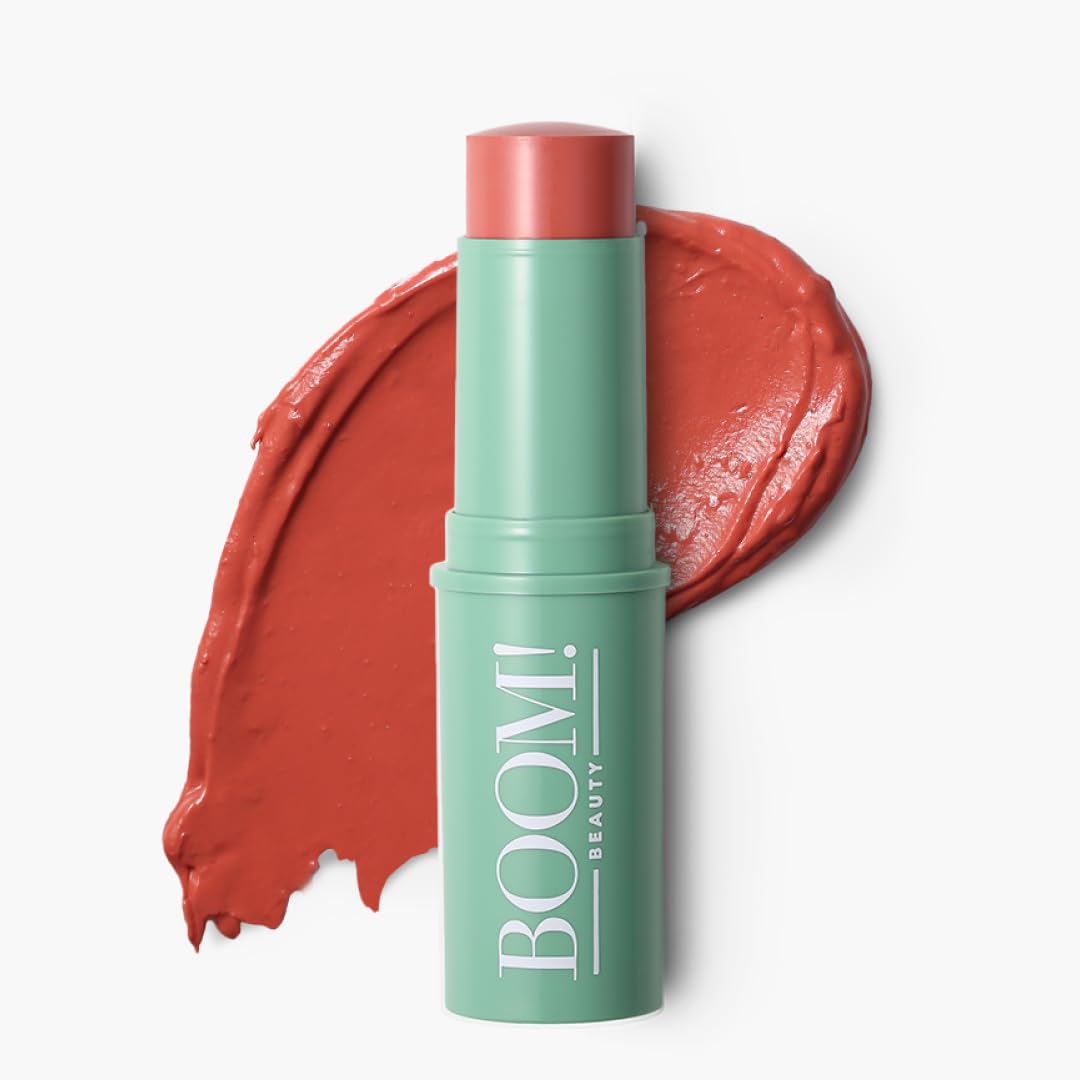 Boomstick Peony Pink ™ - Multistick for Cheeks & Lips - Vegan, Cream Blush Stick & Lipstick - Makeup for Older Women & Mature Skin Boom Stick By Cindy Joseph