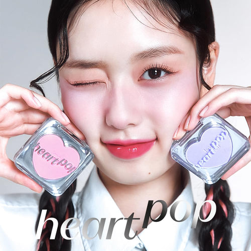 ETUDE Heart Pop Blush, Cool Berry Cheek Color, Natural Highlight & Glossy Finish, Lightweight Formula, Compact 0.2 oz – Squeeze Berry