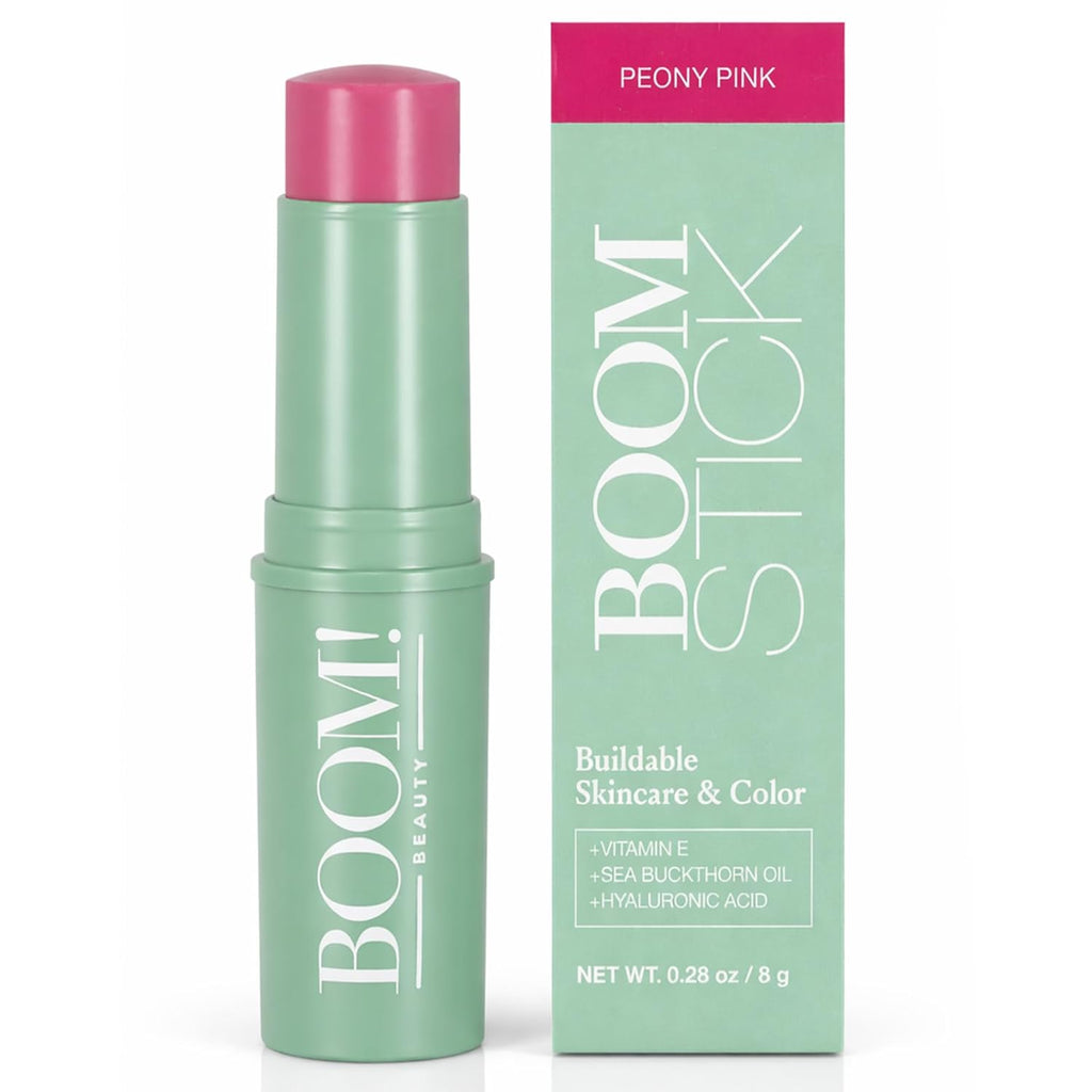Boomstick Peony Pink ™ - Multistick for Cheeks & Lips - Vegan, Cream Blush Stick & Lipstick - Makeup for Older Women & Mature Skin Boom Stick By Cindy Joseph