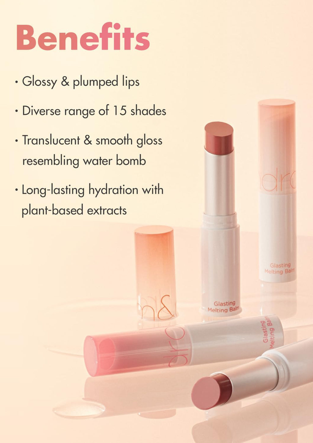 rom&nd GLASTING MELTING BALM #09 PEONIES - K-Beauty Vibrant Pink Lip Tint Balm | Crystal Water-Gloss Shine & Deep Hydration | Non-Sticky, Long-Lasting Stain for Plump, Healthy Lips