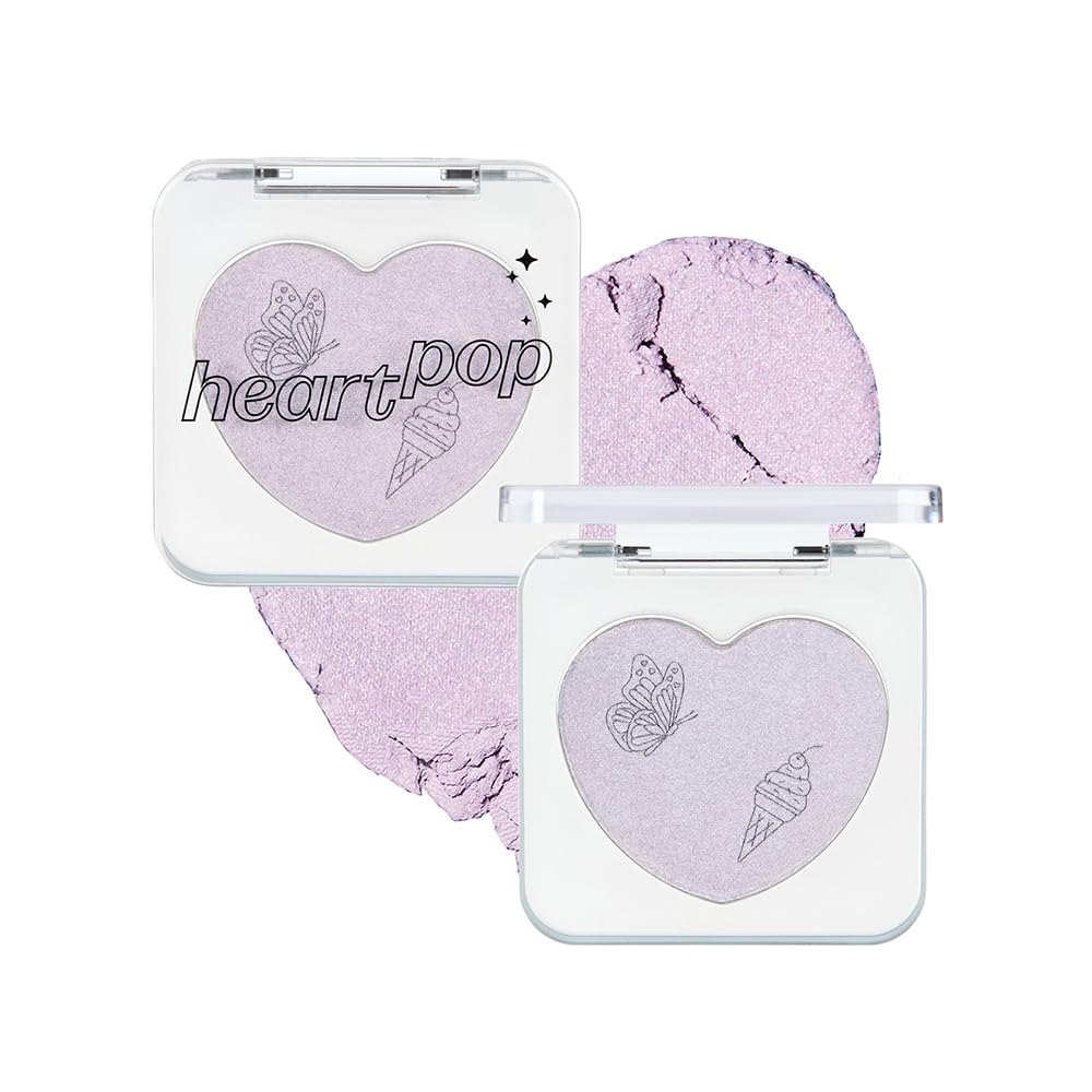 ETUDE Heart Pop Blush, Cool Berry Cheek Color, Natural Highlight & Glossy Finish, Lightweight Formula, Compact 0.2 oz – Squeeze Berry