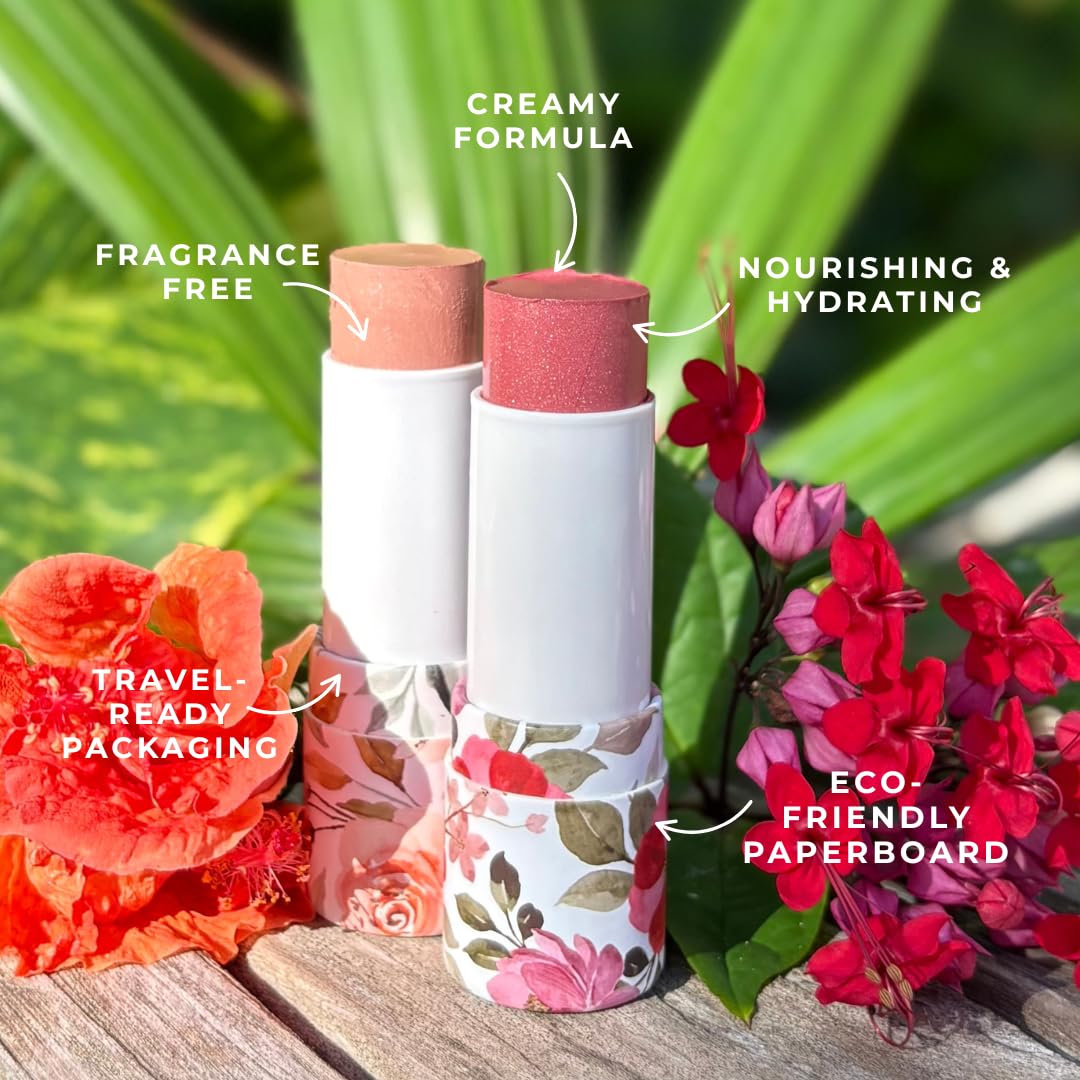 Honeybee Gardens Color Within Reach MultiStick, Peony, Soft Neutral Pink, Multipurpose Makeup, Natural Glow, Easy Application, Vegan, Cruelty-Free, Net Wt. 0.2 oz