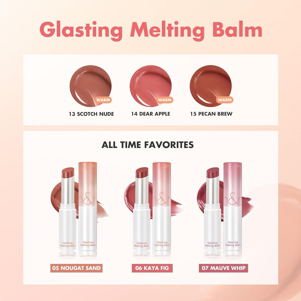 rom&nd GLASTING MELTING BALM #09 PEONIES - K-Beauty Vibrant Pink Lip Tint Balm | Crystal Water-Gloss Shine & Deep Hydration | Non-Sticky, Long-Lasting Stain for Plump, Healthy Lips