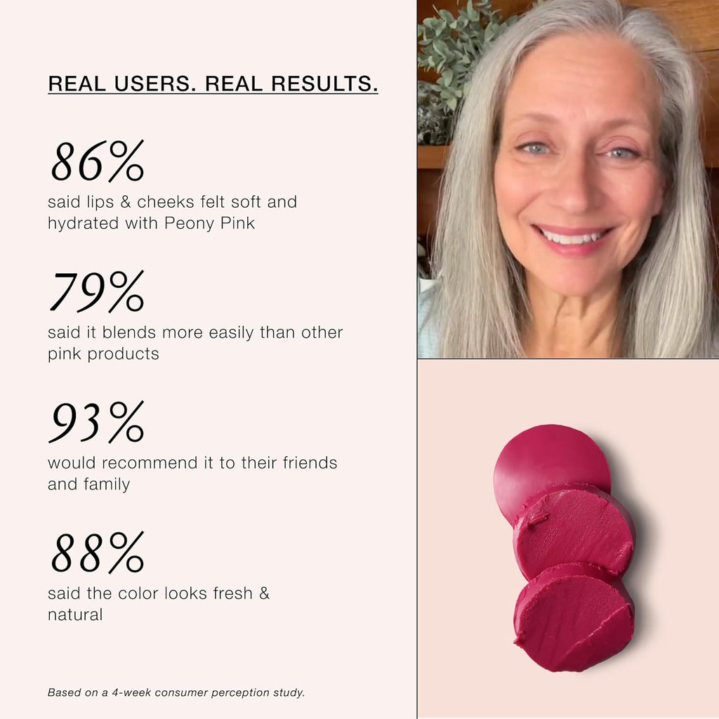Boomstick Peony Pink ™ - Multistick for Cheeks & Lips - Vegan, Cream Blush Stick & Lipstick - Makeup for Older Women & Mature Skin Boom Stick By Cindy Joseph